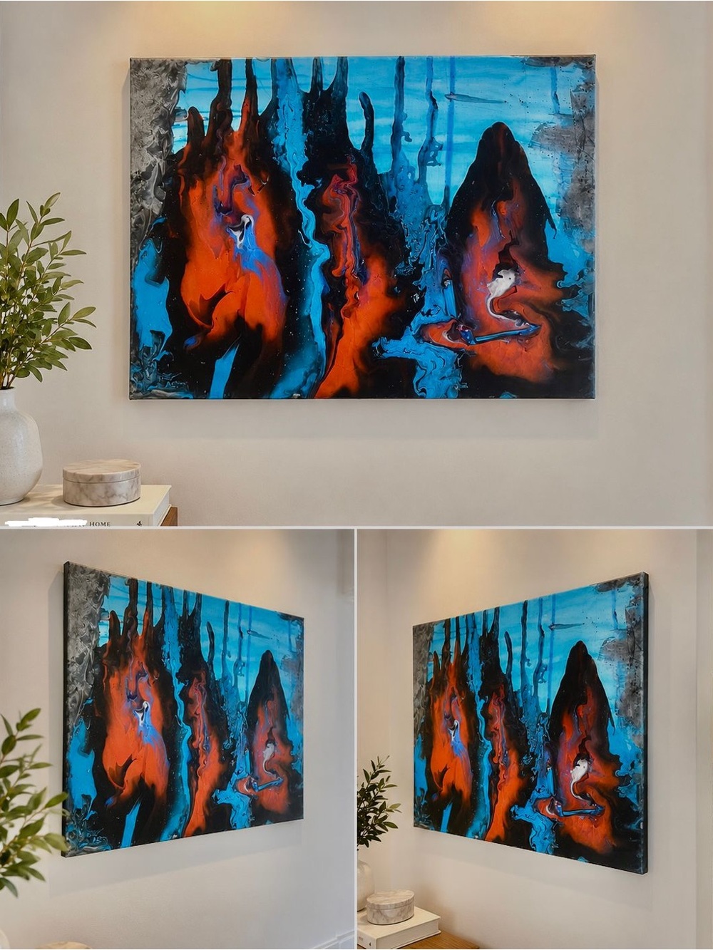 Hand Painted by me 16”x 20” Light Canvas Art Abstract Acrylic Painting
